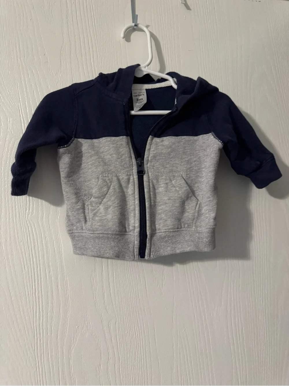 Carter's Navy and Light Gray Zip-Up Hoodie